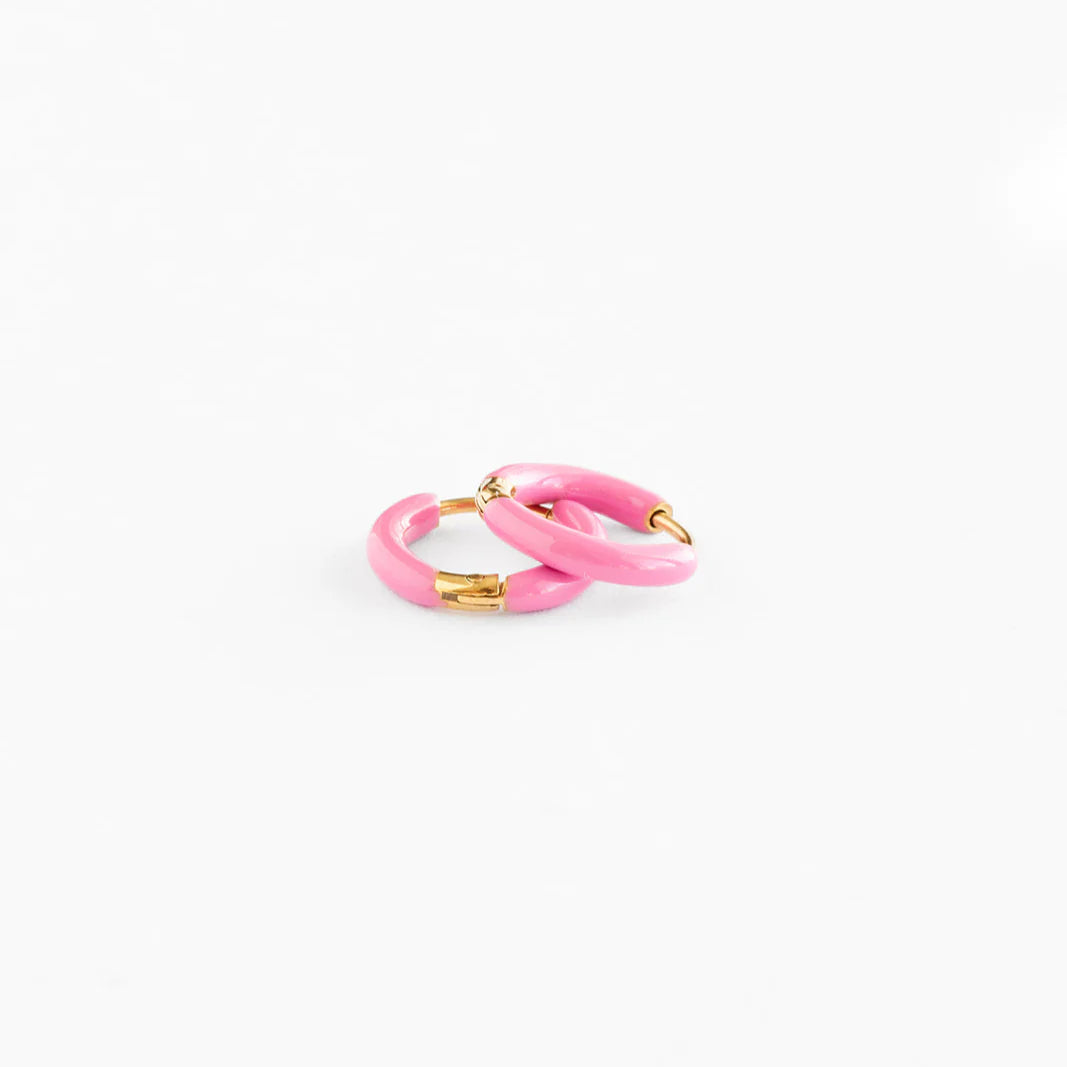 Enamel Hoop Earring
