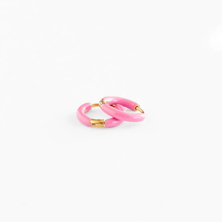 Enamel Hoop Earring