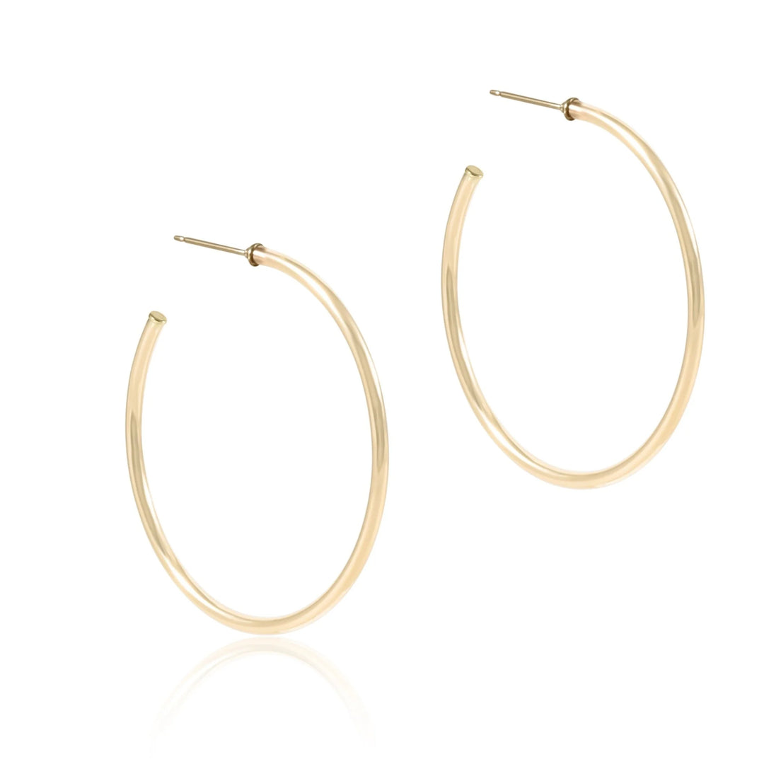 Round Gold 1.75" Post Hoop-2mm-Smooth