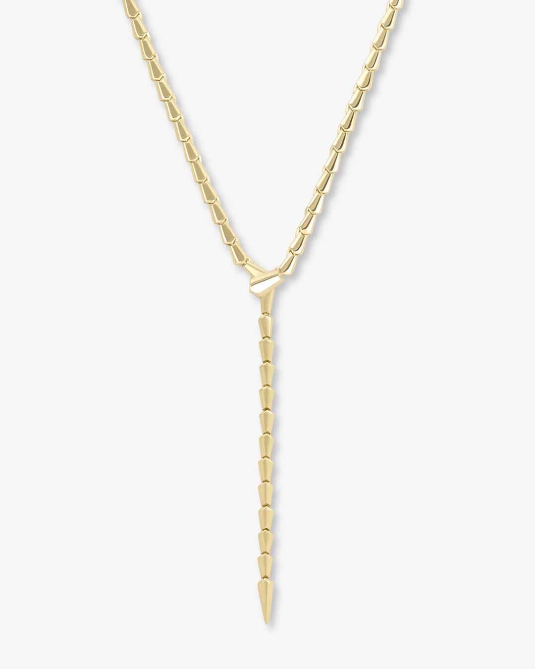 Serpent Lariat Necklace Gold
