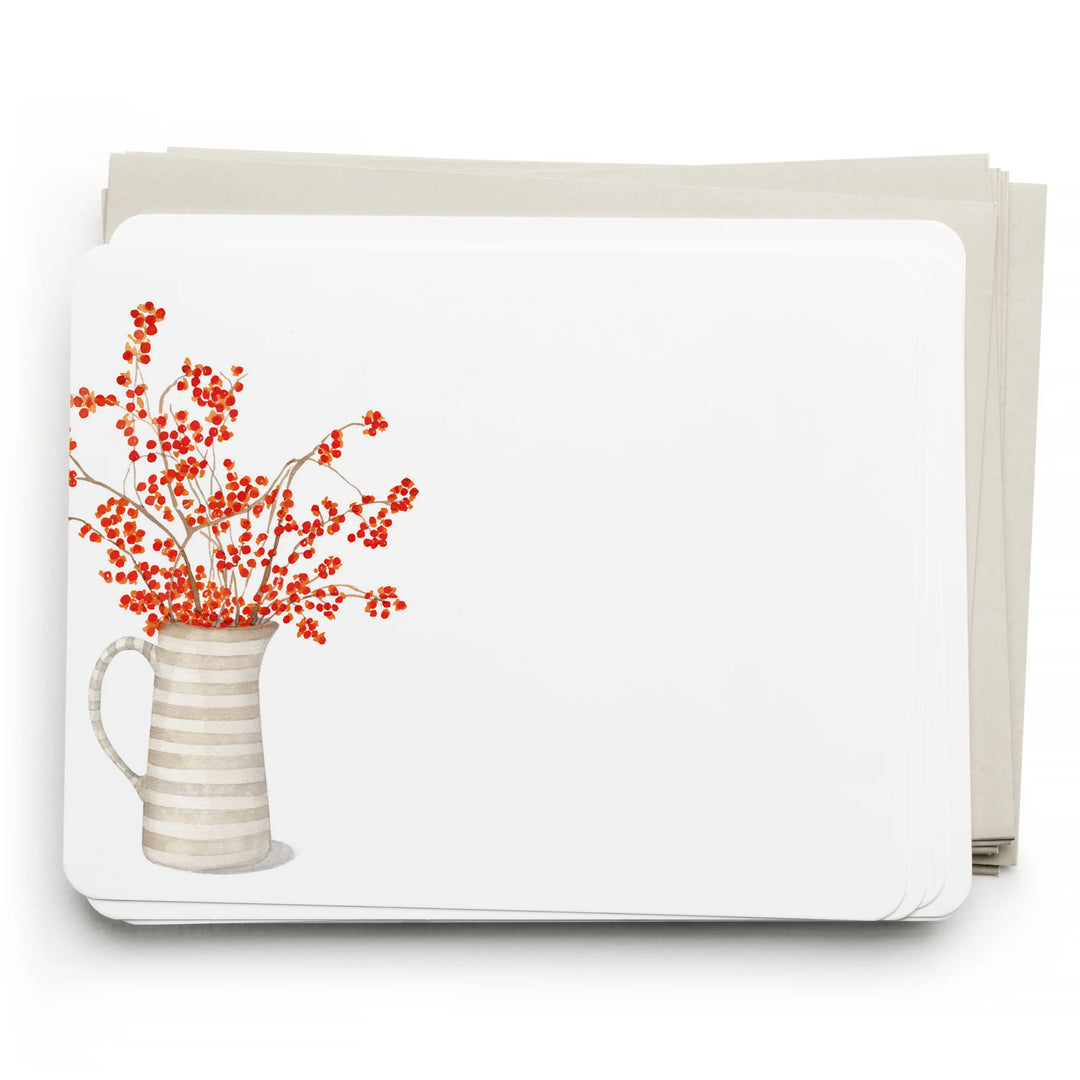 AUTUMN BERRY PITCHER FLAT NOTE SET