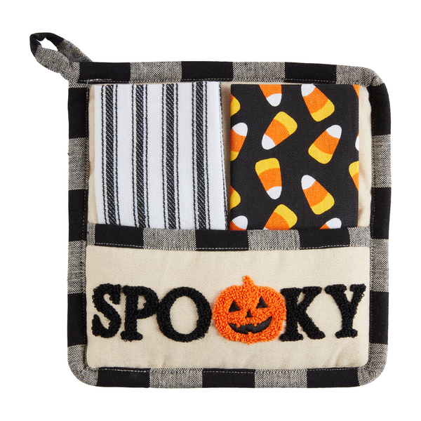 HALLOWEEN POT HOLDER & DISH TOWEL SET