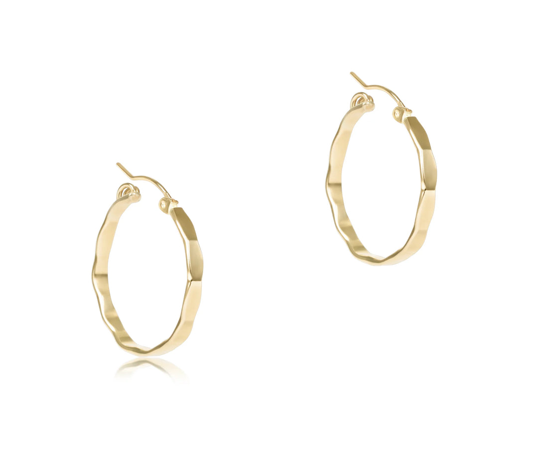 Scalloped Round Gold 1.25" Hoop - Smooth