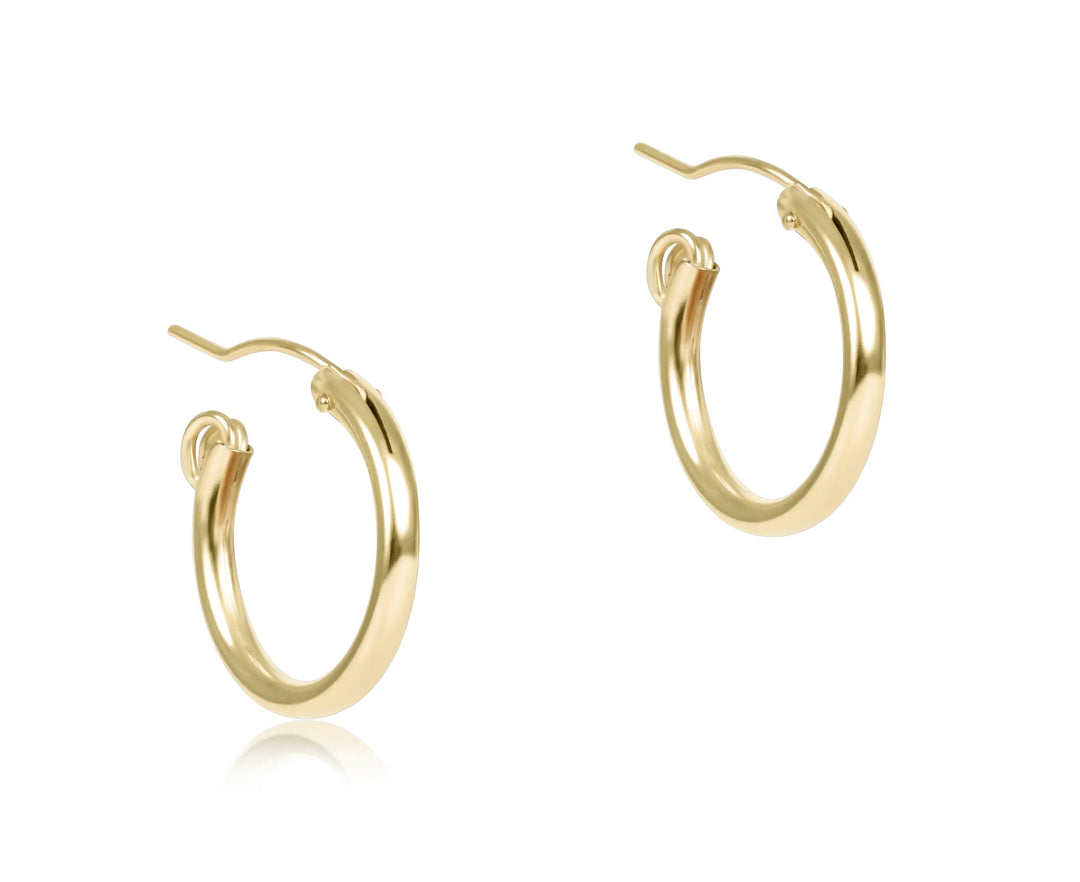 Round Gold 0.5" Post Hoop - 2mm - Smooth