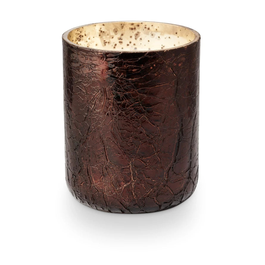 Small Boxed Crackle Glass Candle Midnight Pumpkin