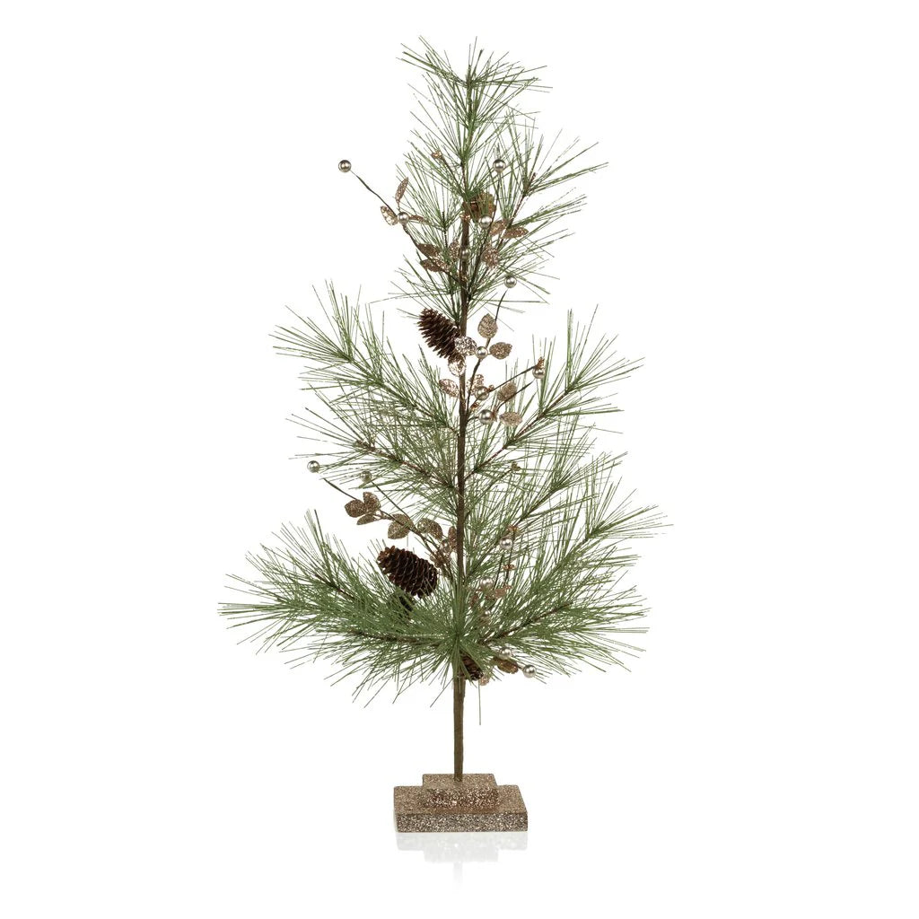 Needle pine tree with small pinecones 29"