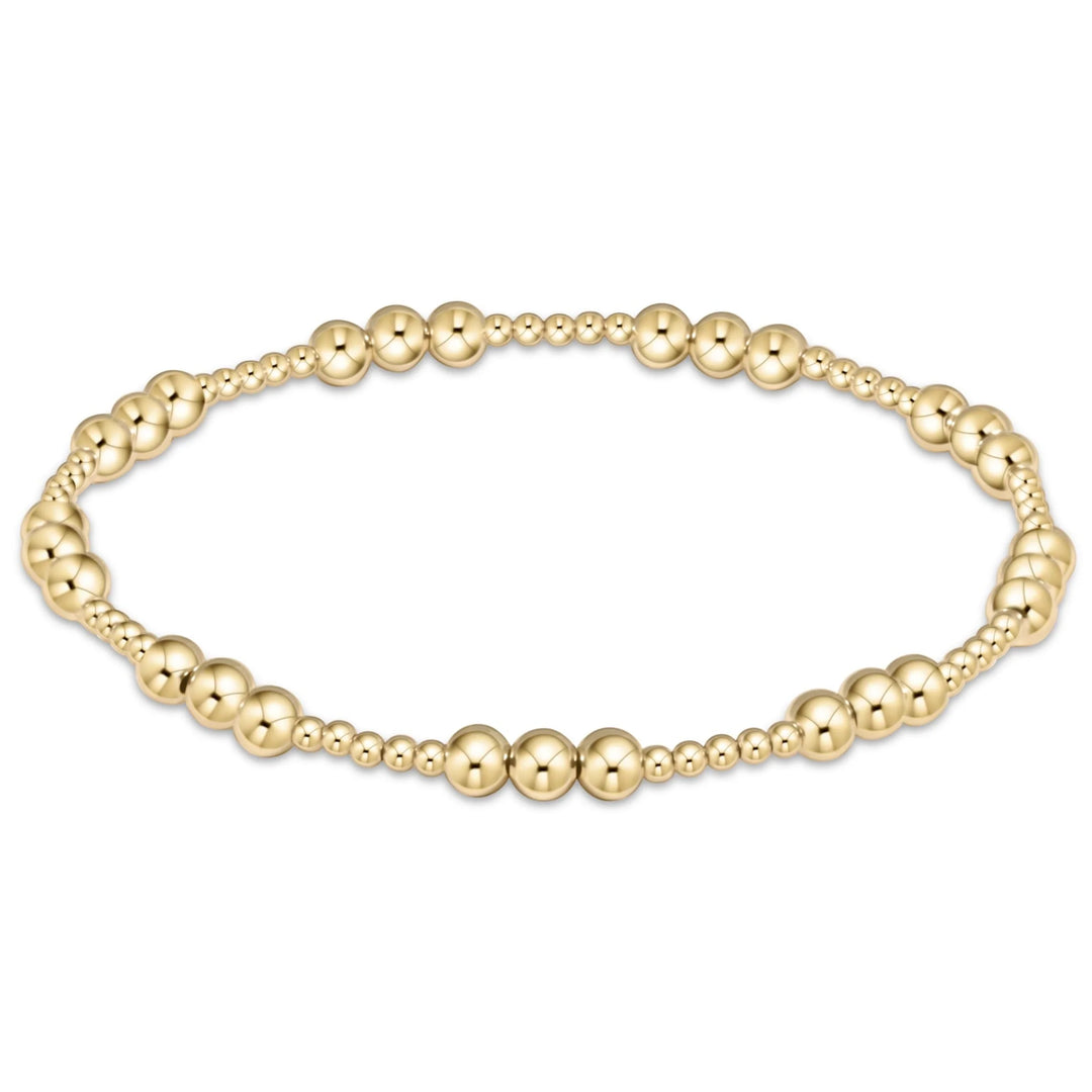 Classic Joy Pattern Bead Bracelet - Gold