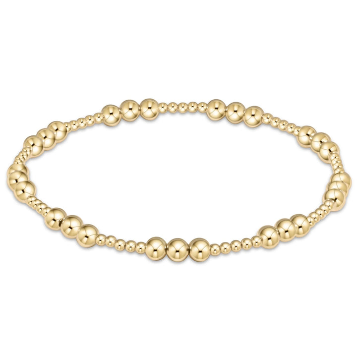 Classic Joy Pattern Bead Bracelet - Gold
