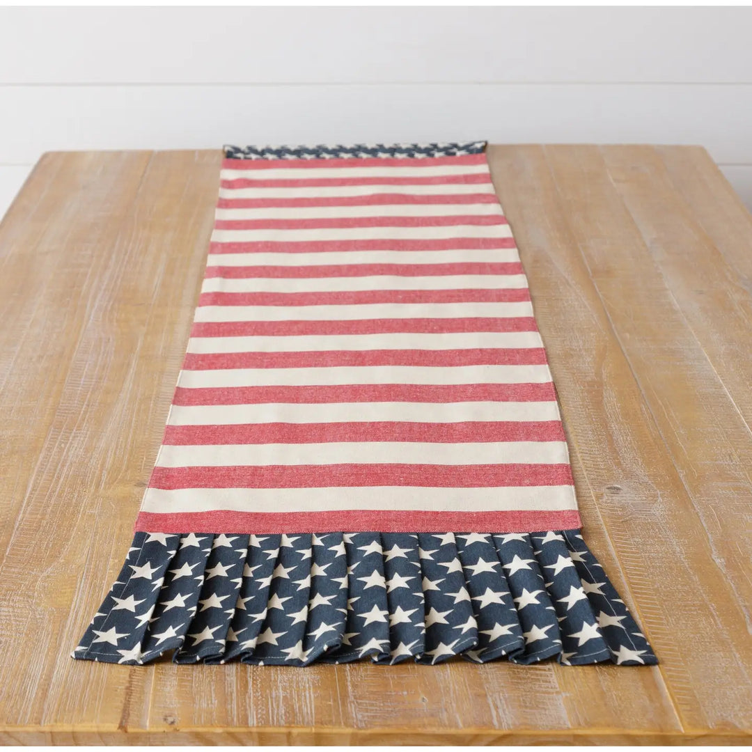 Table Runner - Stars and Stripes with Ruffle
