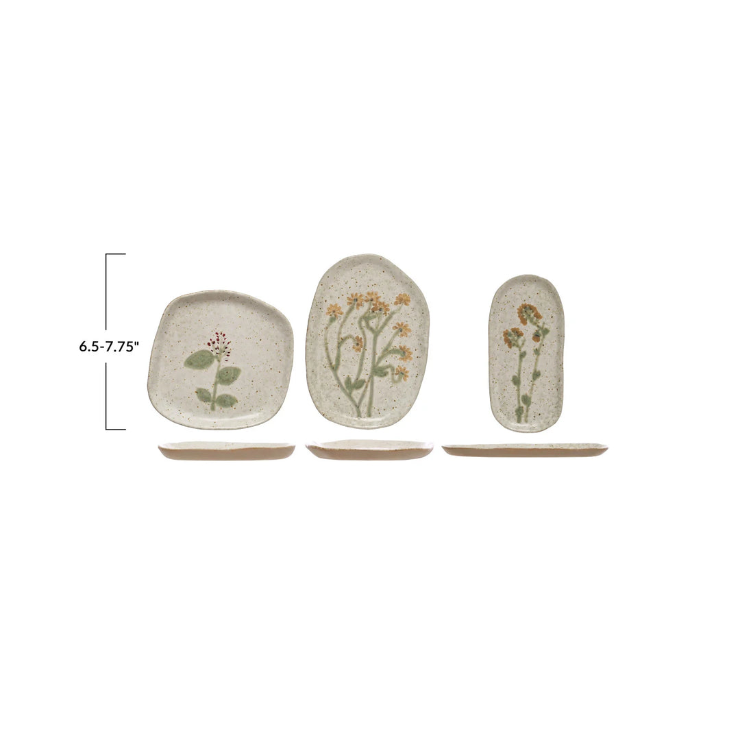 Hand-Painted Stoneware Plate, Reactive Glaze, 3 Styles (Each One Will Vary)
