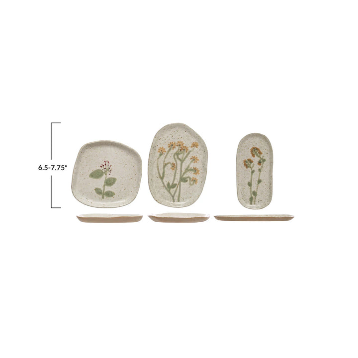 Hand-Painted Stoneware Plate, Reactive Glaze, 3 Styles (Each One Will Vary)
