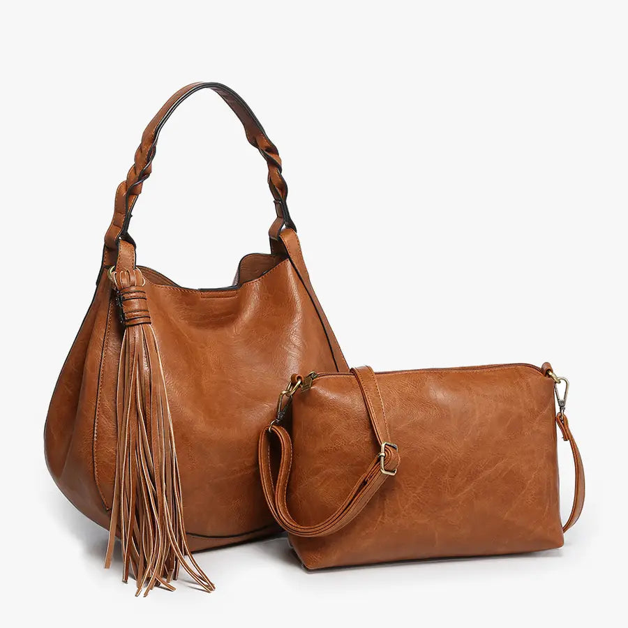 Eloise Large Tassel Hobo w/ Braided Handle
