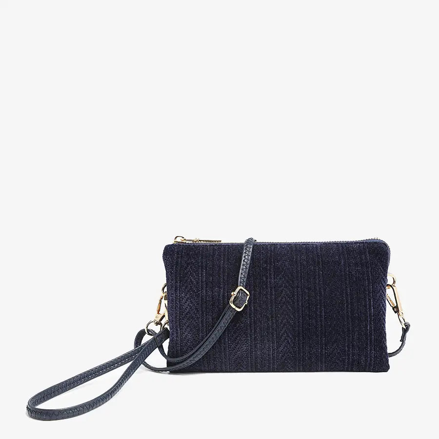 Riley Chevron Knit 3 Compartment Crossbody/Wristlet