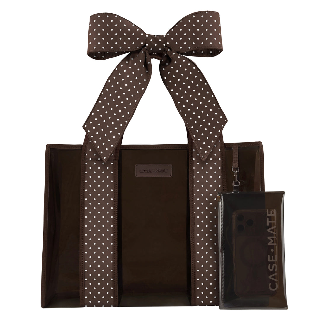 Case-Mate Espresso Polka Dot Bow Jelly Tote Bag
