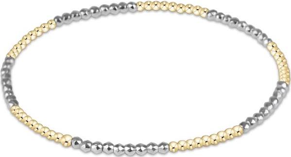 Blissful Pattern 2mm Bead Bracelet - Silver Faceted Hematite