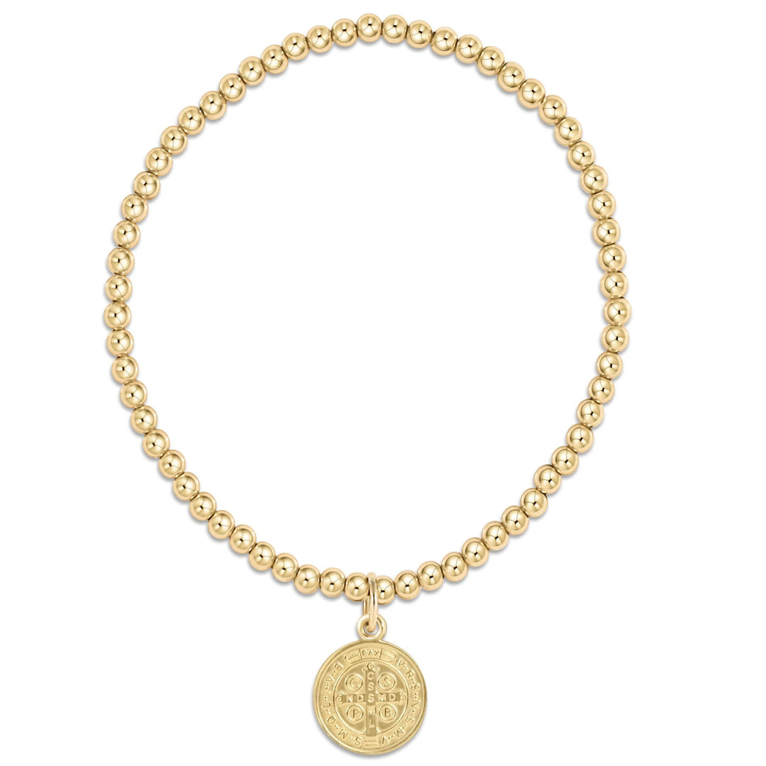 Classic Gold Bead Bracelet - Blessing Gold Disc