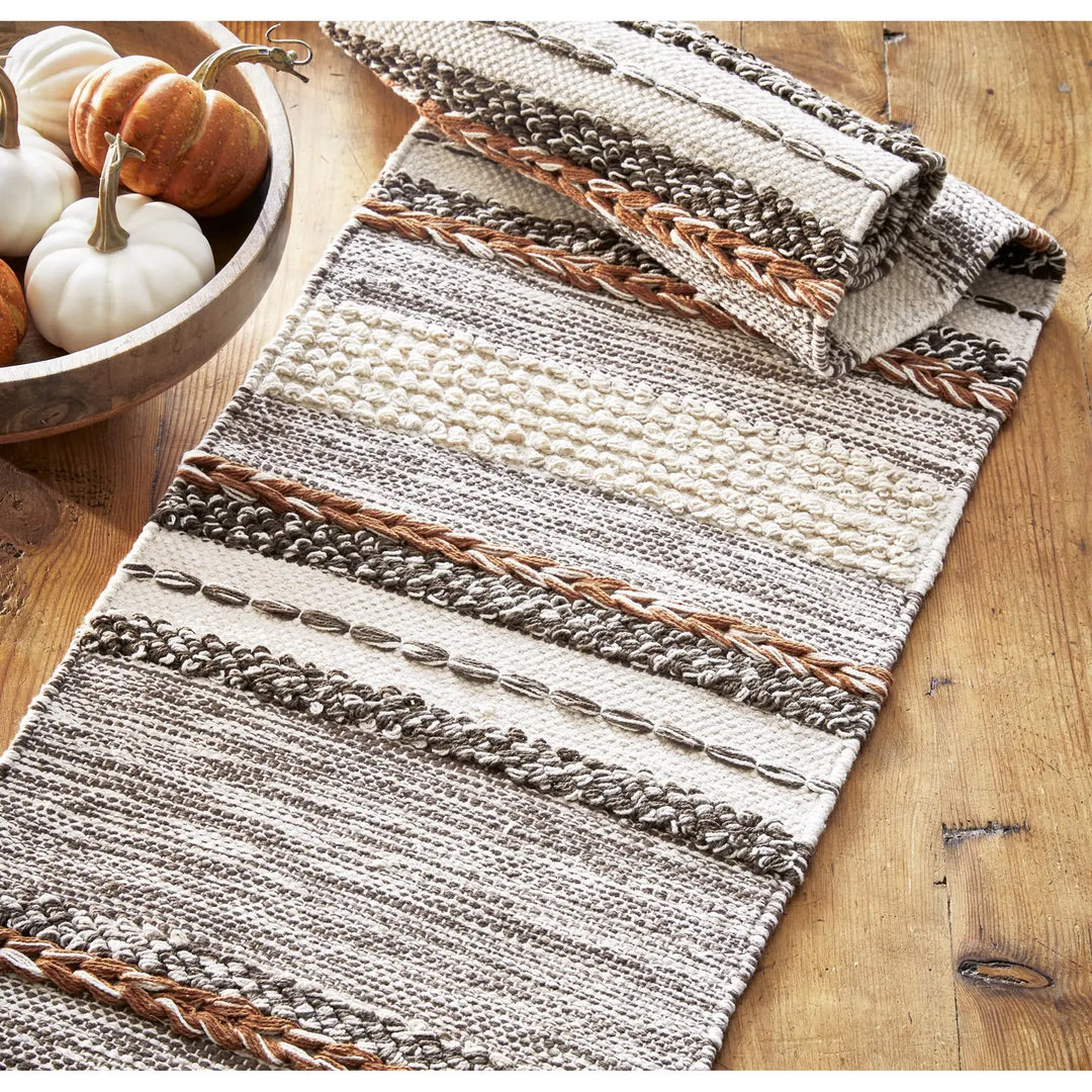 Gathering Textured Runner Multi Cotton Fall
