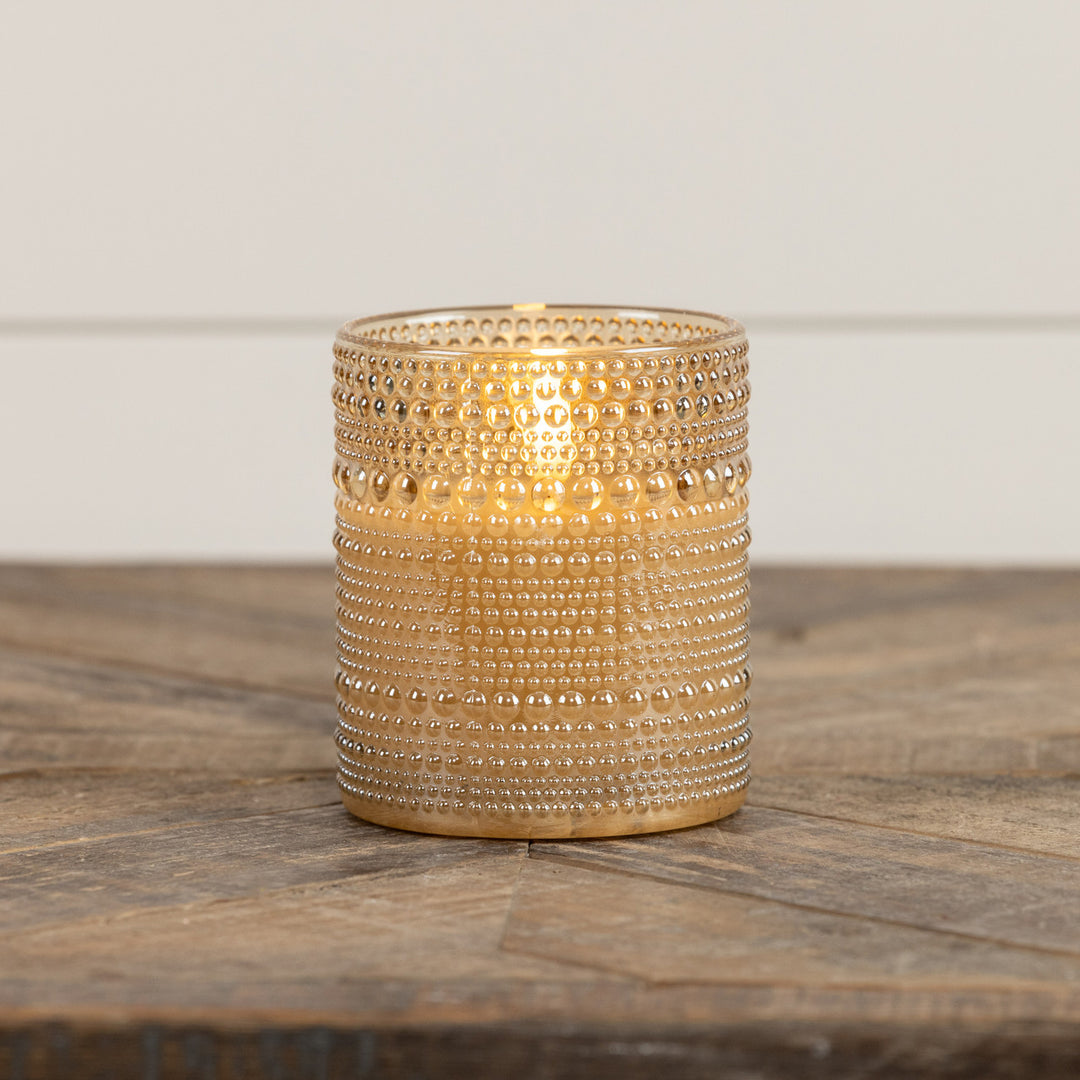 3D Flame Dotted Glass Candle