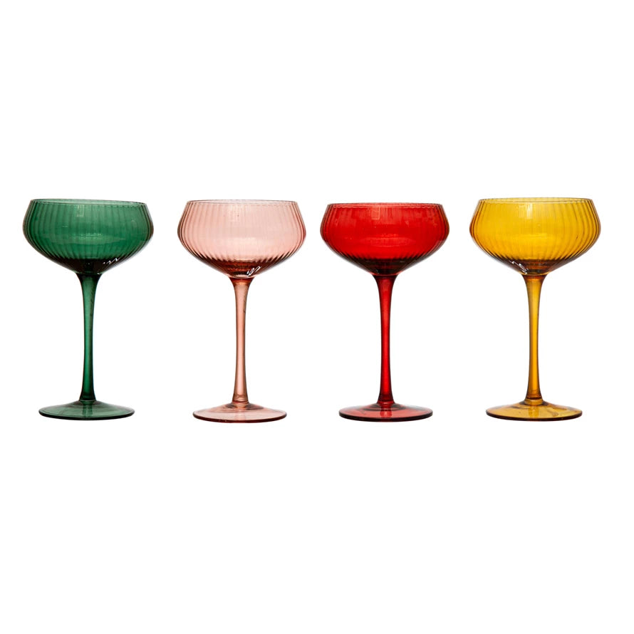Round Champagne Glasses, 4 colors