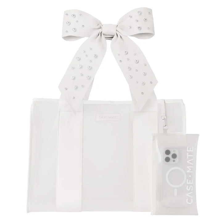 Case-Mate Ivory Pearl Bow Jelly Tote Bag