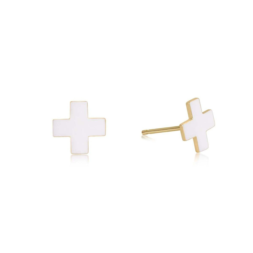 Signature Cross Stud - Off-White