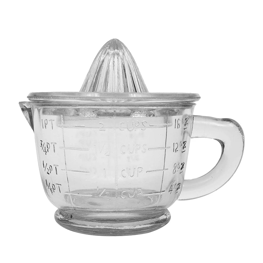 Pressed Glass Juicer with Lid