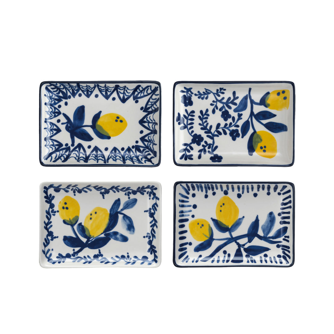 Hand-Painted Stoneware Dish w/ Lemons