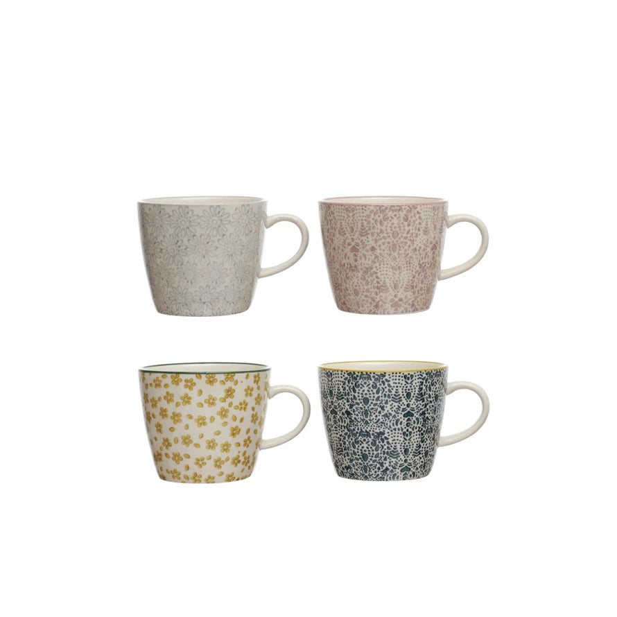 3-1/4" H Stoneware Mug 4 Styles