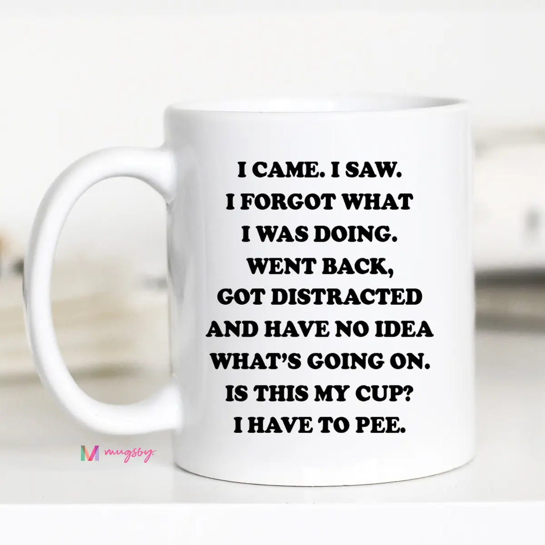 I Came I Saw I Forgot What I Was Doing Funny Coffee Mug