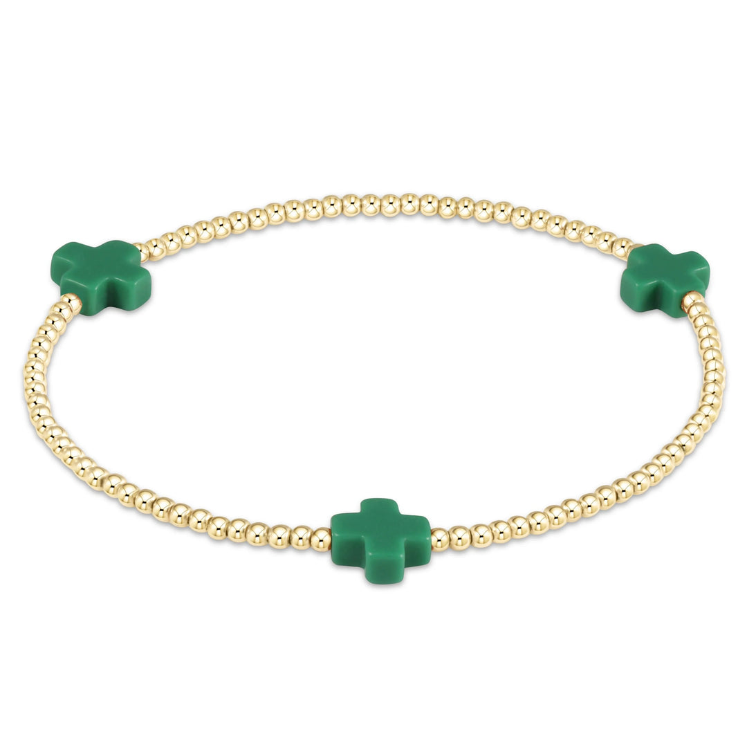Small Signature Cross Gold 2mm Bracelet