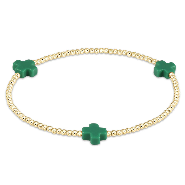 Small Signature Cross Gold 2mm Bracelet