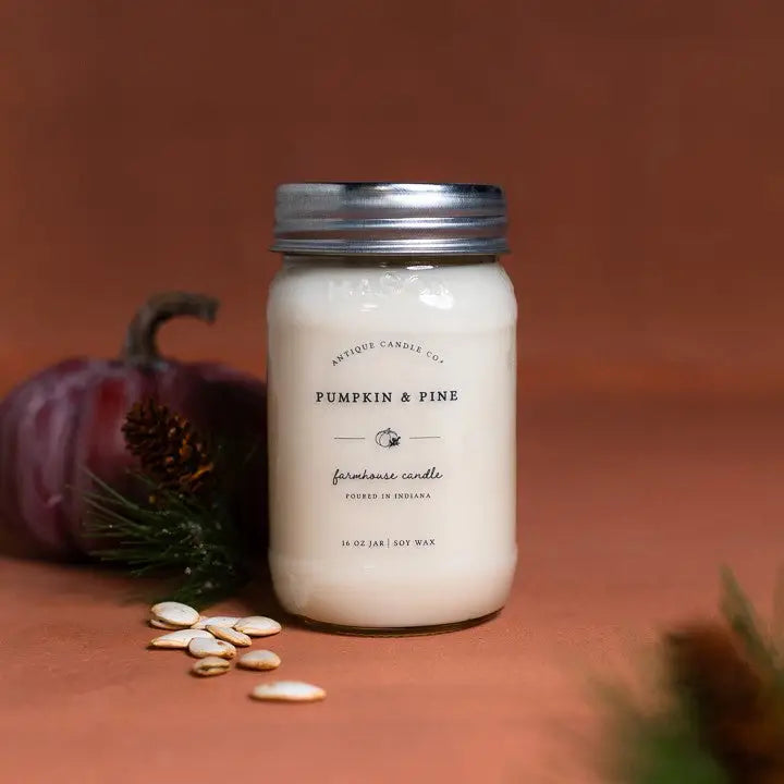 Pumpkin & Pine - Soy Wax Mason Jar Candle