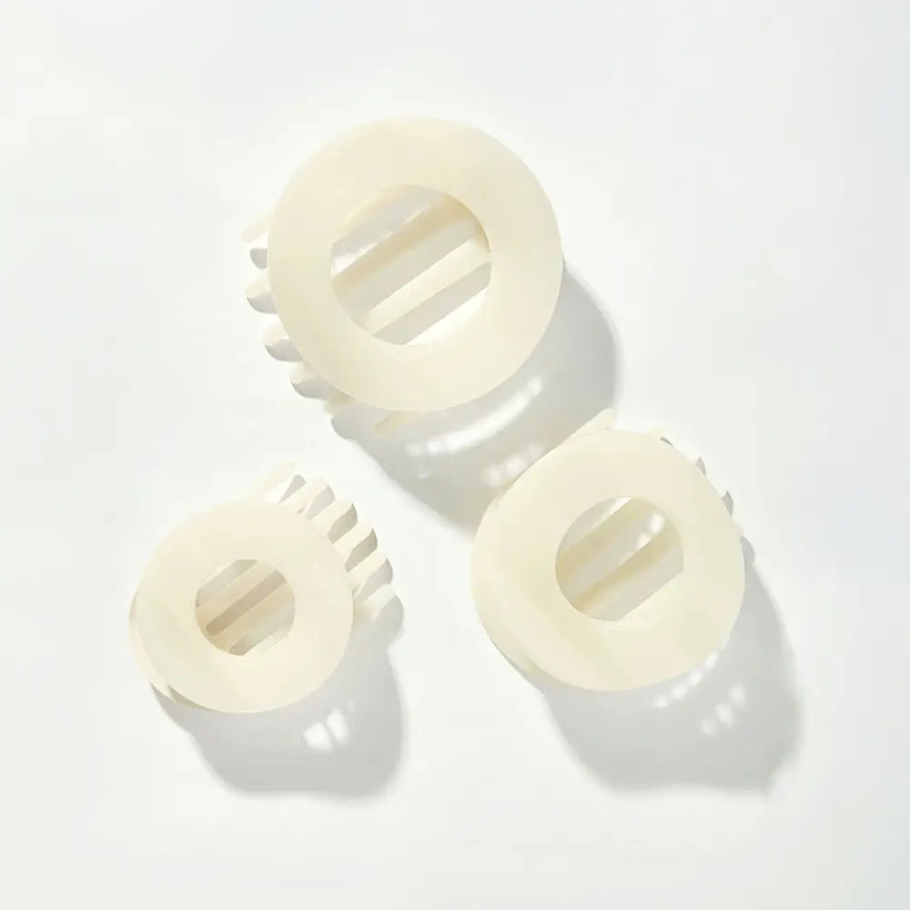 Coconut White | Large | Flat Circle Hair Clip