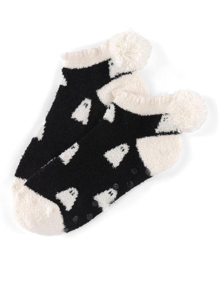 Halloween Home Socks w/ Puff Balls