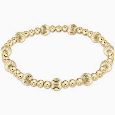 dignity sincerity pattern 6mm bead bracelet - gold