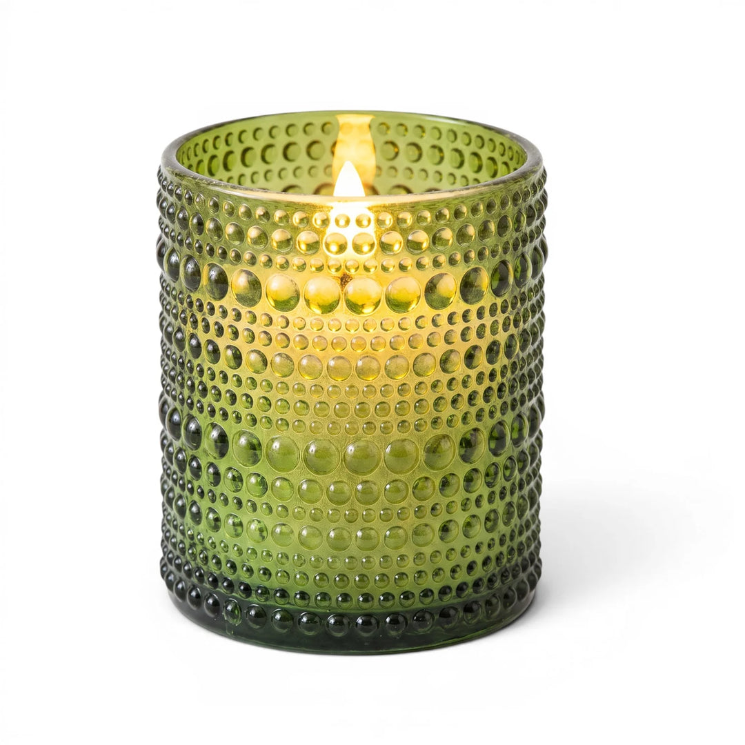 3D Flame Dotted Glass Candle