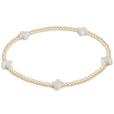 egirl signature cross small gold pattern 2mm bead bracelet