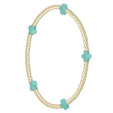 egirl signature cross small gold pattern 2mm bead bracelet
