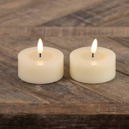 3.75" OUTDOOR 3D FLAME CREAM FLUTED PILLAR CANDLE