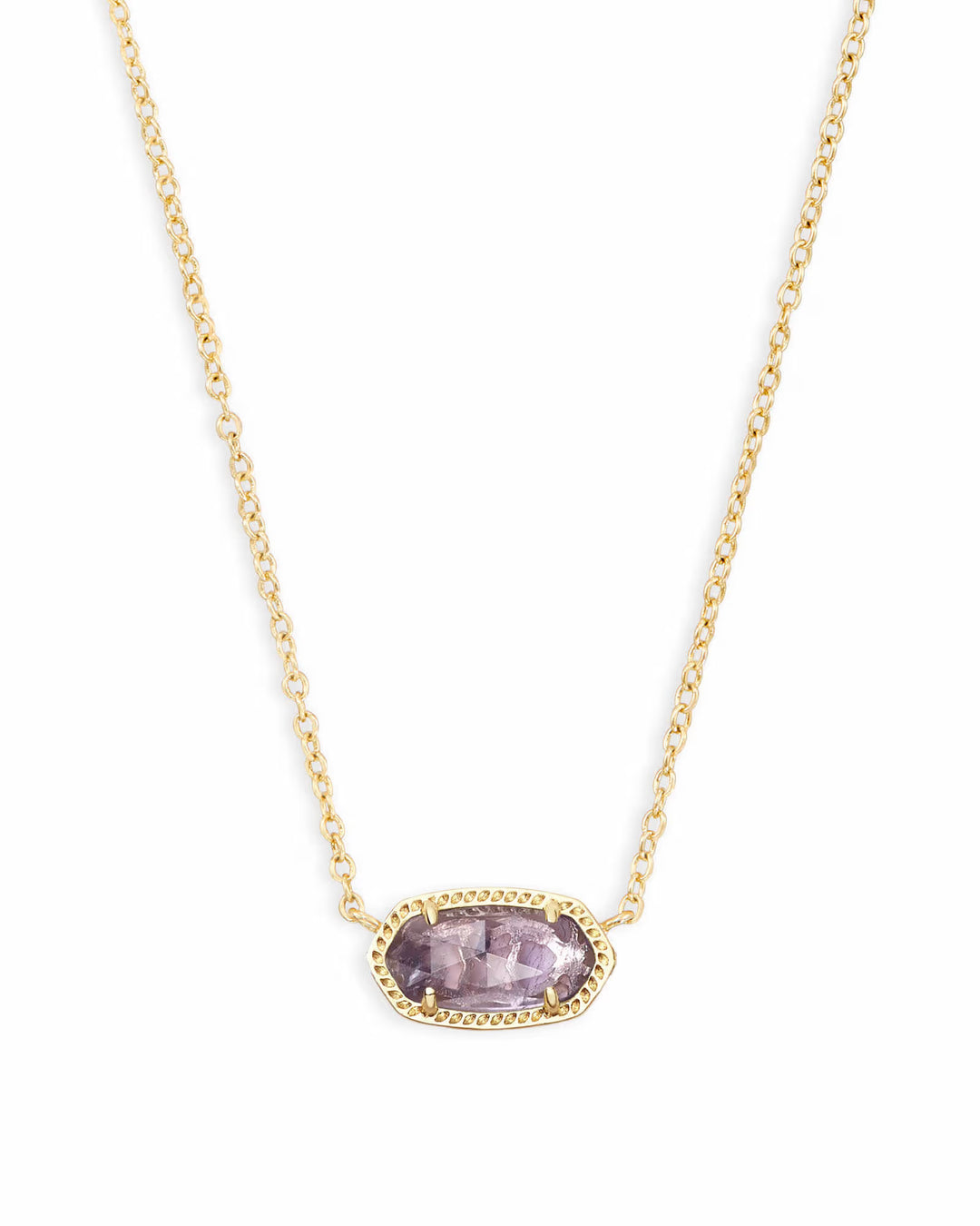 Elisa Gold Pendant Necklace in Rose Quartz