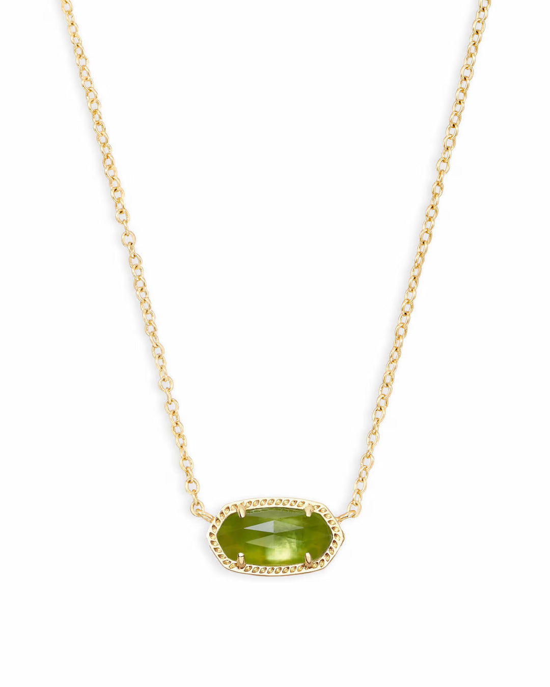 Elisa Gold Pendant Necklace in Peridot Illusion