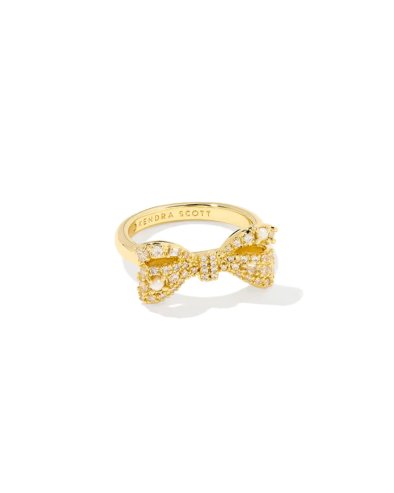 GOLD KRISTA BOW COCKTAIL RING