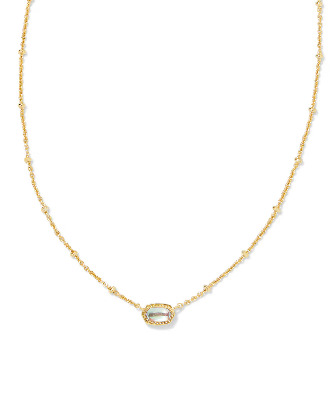 Mini Elisa Gold Satellite Short Pendant Necklace in Dichroic