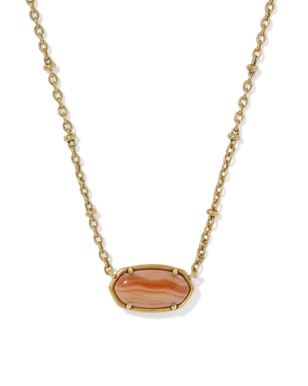 Tiger Striped Elisa Vintage Gold Short Pendant Necklace