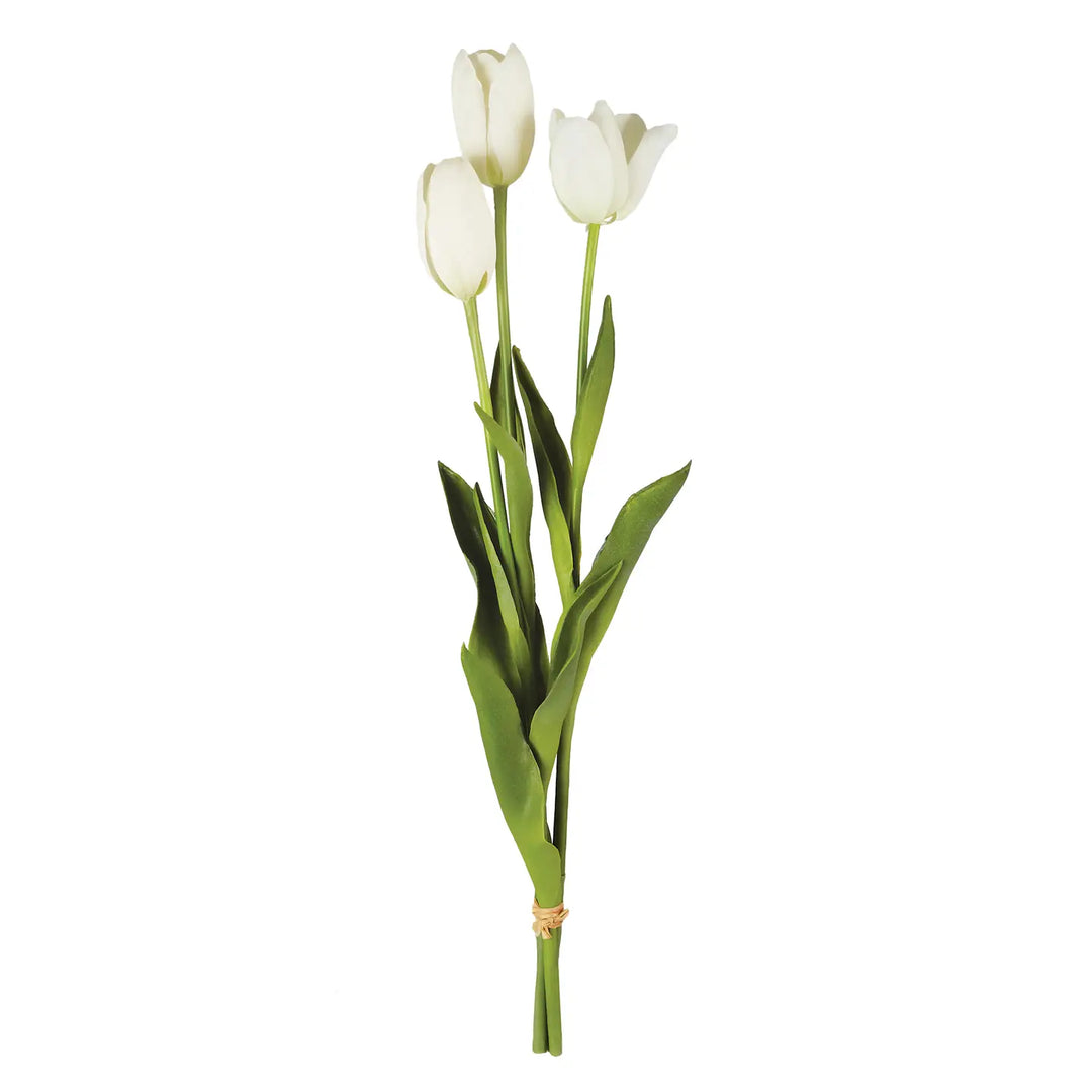 French Tulips 24", Bundle of 3- White