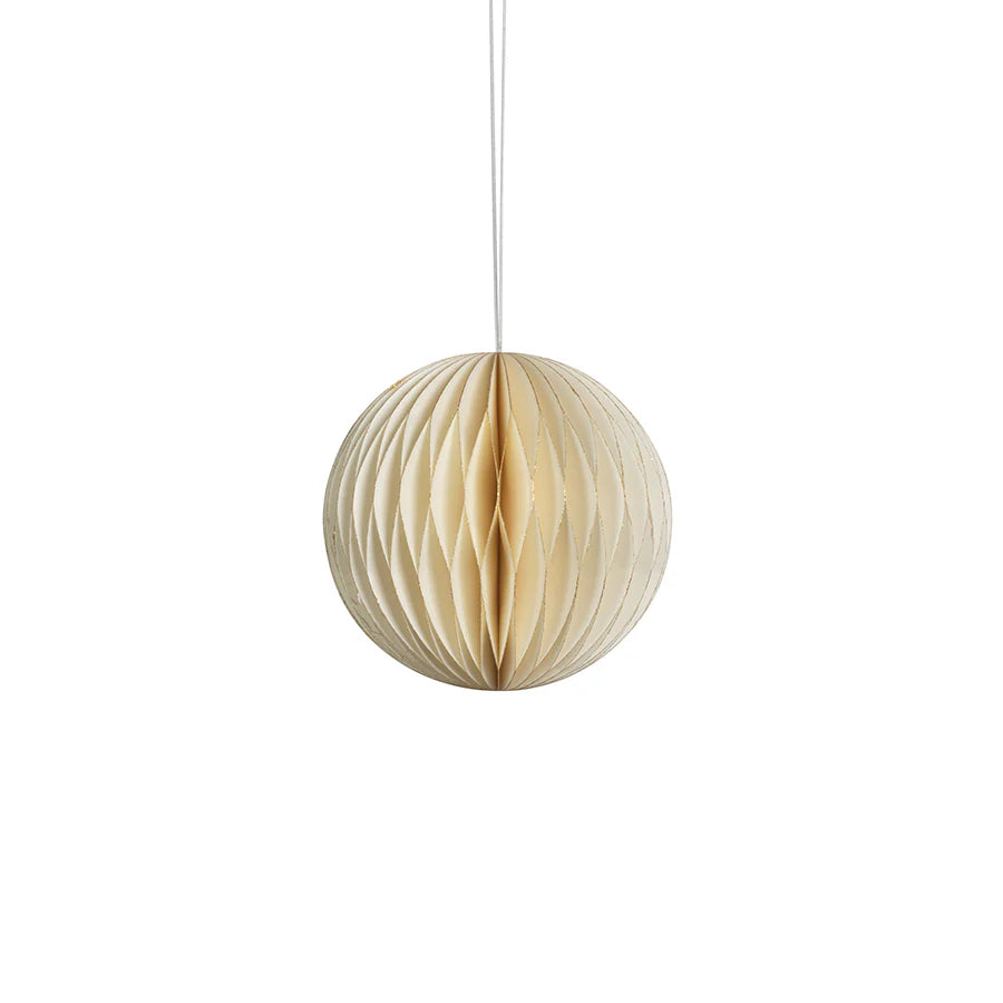 Wish Paper Holiday Decoration - Ivory Deco Ornament Ball