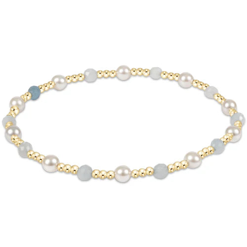 pearl sincerity pattern 4mm bead bracelet - aquamarine