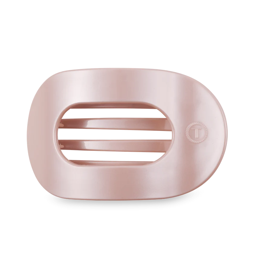 Pearly Pink Small Flat Round Hair Clip