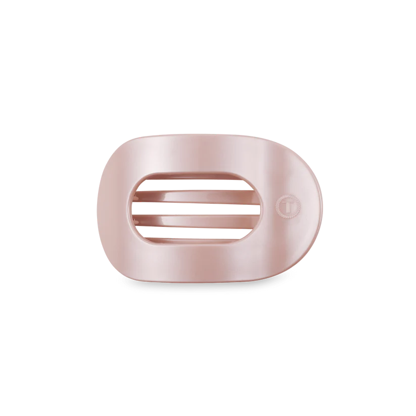 Pearly Pink Small Flat Round Hair Clip