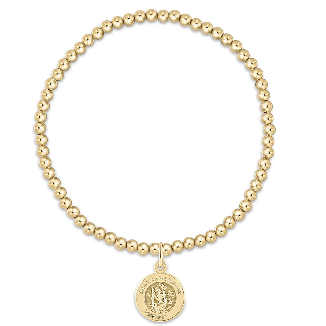 Classic Gold Bead Bracelet - Protection Gold Disc